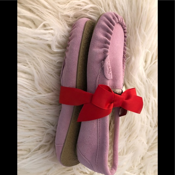 Talbots Shoes - Talbots pink suede with faux fur slippers